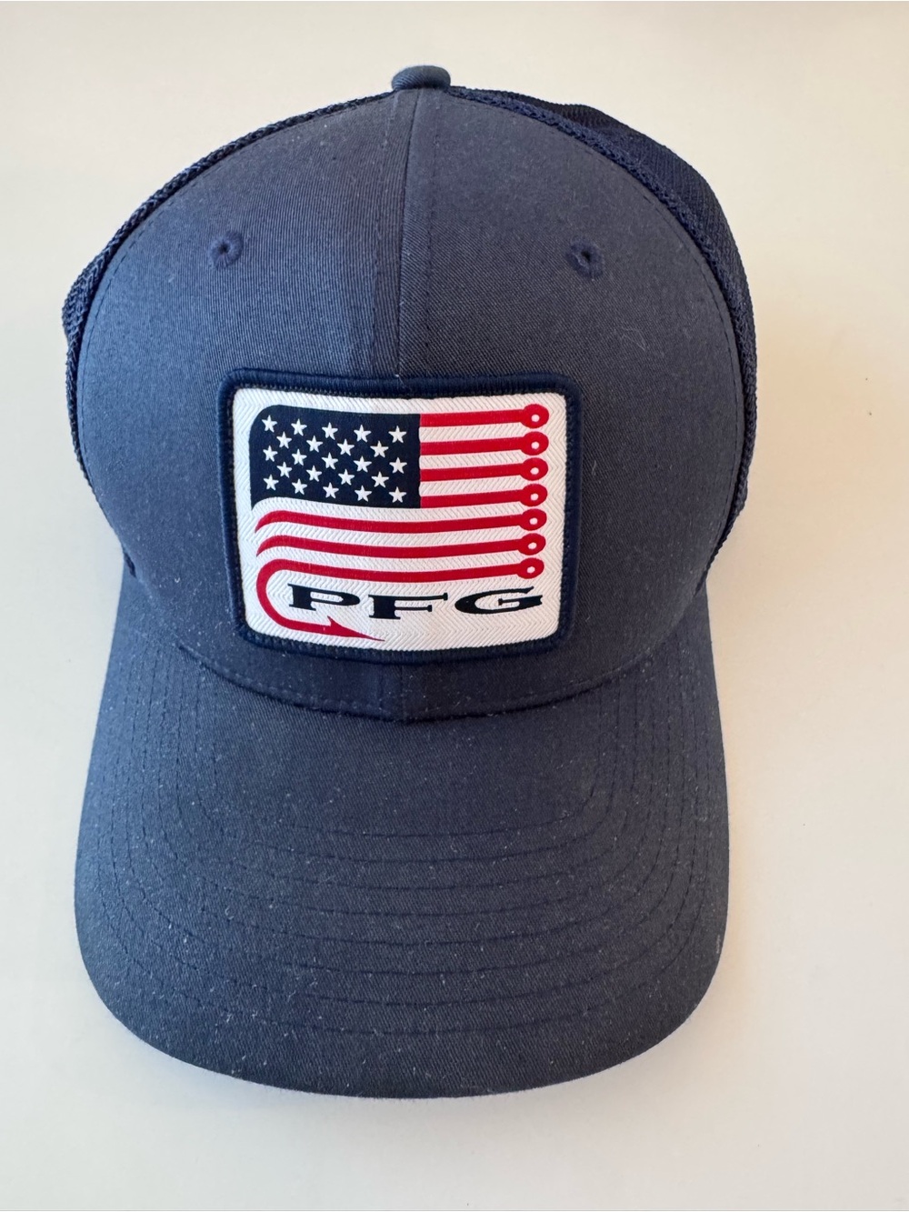 Columbia PFG American Flag Patch Hat - Navy